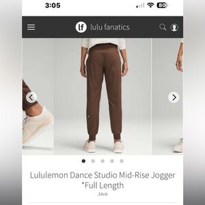 Lululemon full length dance studio joggers 💕